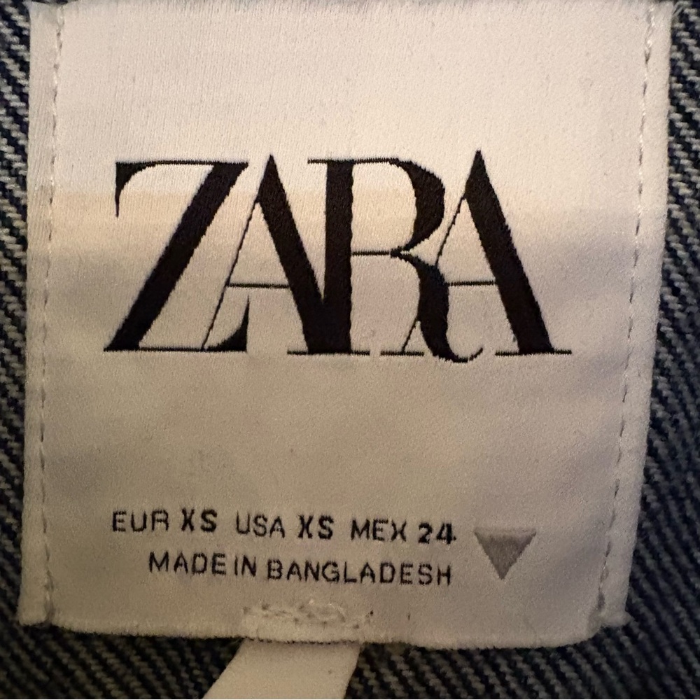 Zara Dark Blue Denim long Romper Women’s Sz XS, may fit S, like new - Picture 7 of 12
